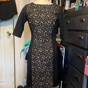 Pre-Loved, Women’s Size 6 SANDRA DARREN Fitted Elegant Black Mini Dress